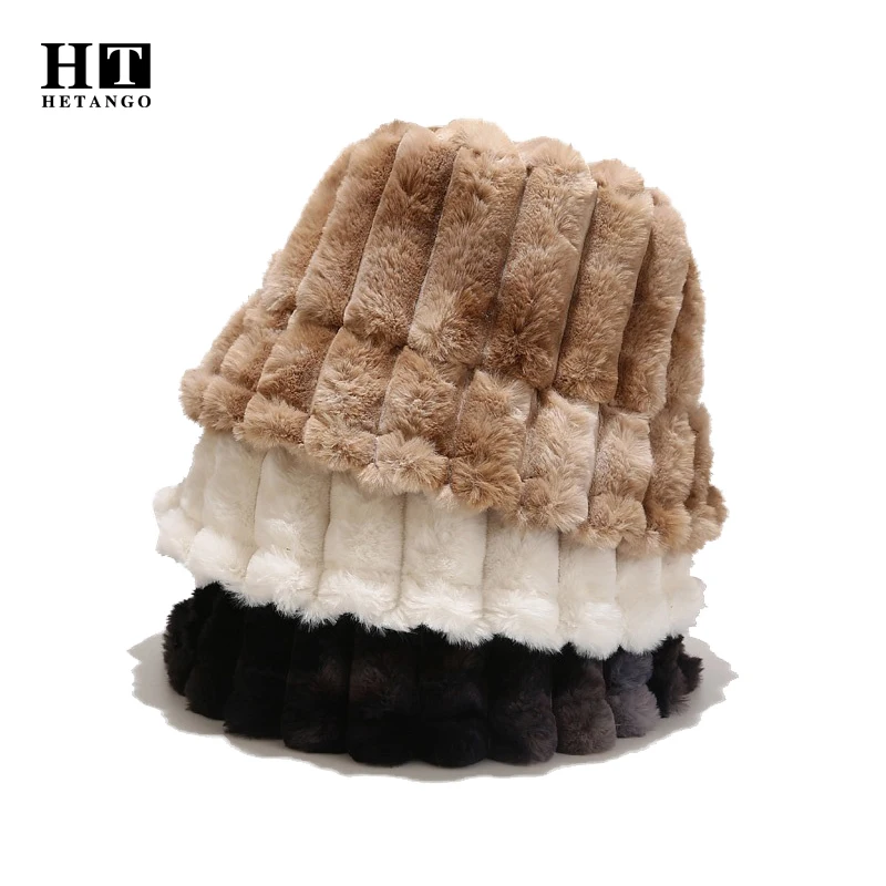 2021 New Autumn And Winter Hats Female Tie-dye Vertical Stripes Basin Hat Trend Thickening Warm Outdoor Leisure Fisherman Hat