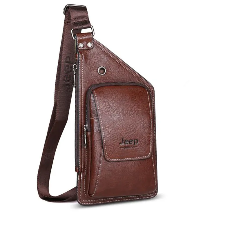 Male Belt Pouch Bag Casual Cell Phone Chest Bag PU Leather Waist Bag For Men Travel Waist Pack Vintage Small  Fanny Pack