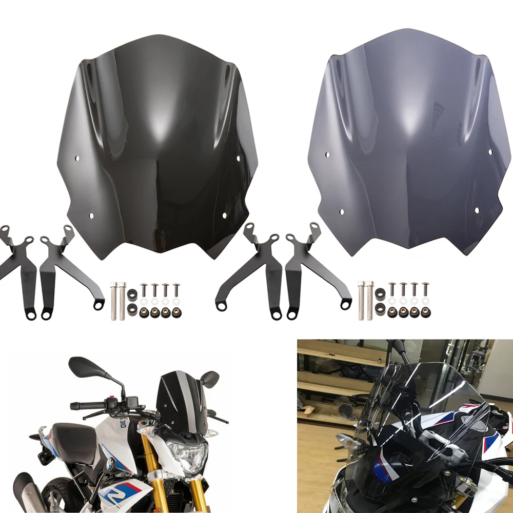 

For BMW G310R 2017-2018 ABS Windshield Windscreen with Mounting bracket G 310 R Fairing ABS Plastic Motorcycle