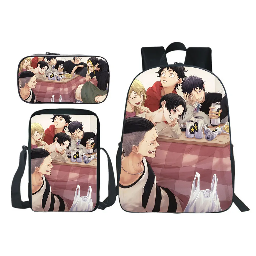 Anime nuevo Tokio Revengers mochila Harajuku niños niñas mochila 3 uds Set niños mochila escolar para libros suministros Mochilas