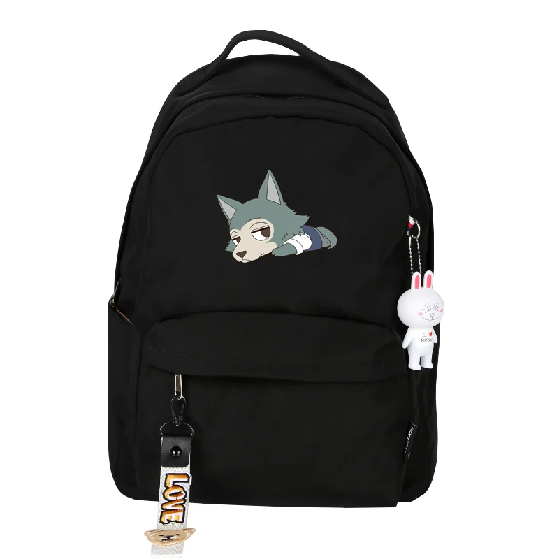 Hot Japanese Anime BEASTARS Women Cartoon Travel Backpack Cute Bookbag Nylon School Bags Rabbits Mochila Feminina Pink Rugzak