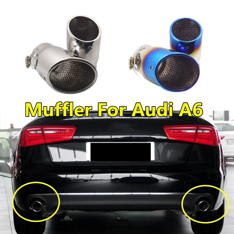 

2pcs Stainless Steel Muffler Car Exhaust Tip Pipe For Audi A6 Haval H6 Mazda CX-5 Auto Rear Decoration Accessories Tail Throat