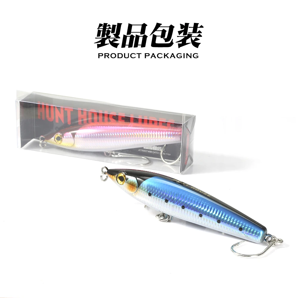 Hunthouse pencil fishing lure 179mm 96g Wobbler Floating seabass hard lures trolling Stickbait for GT tuna fake bait LW525