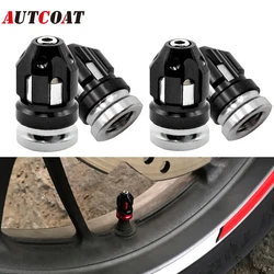 AUTCOAT 4Pcs Aluminium Legierung Motorrad Ventil Abdeckung Auto Rad Reifen Ventile Rim Stem Kappen Luft Wasserdichte Abdeckungen