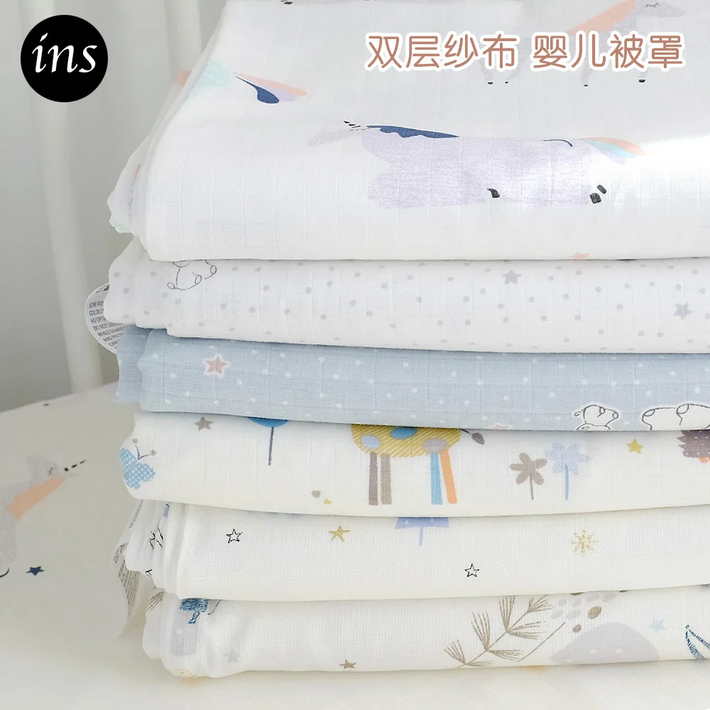 Baby Crib Quilt Cover Children Quilt Cover Ins New Cotton Kindergarten Gauze Baby Newborn Bedding Duvet Cover