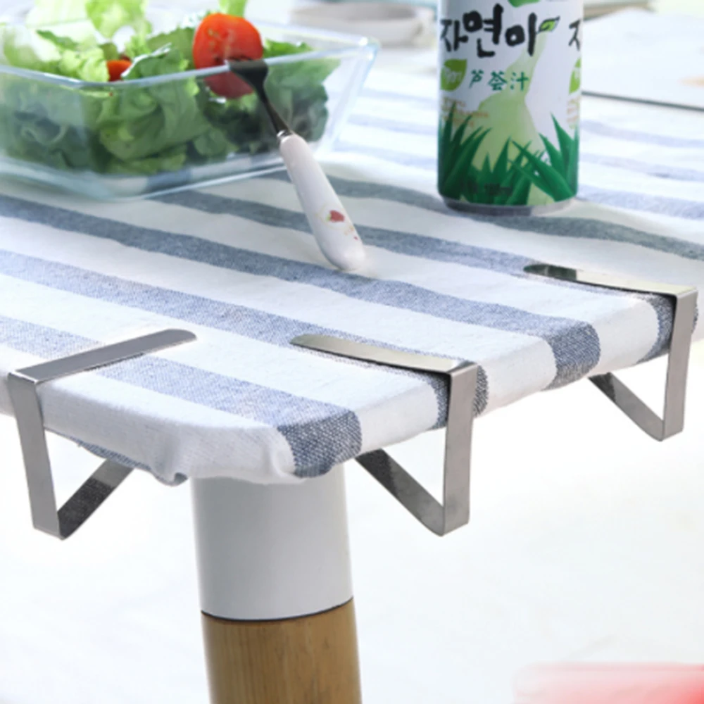 1/4pcs Stainless Steel Tablecloth Tables Cover Clips Holder Cloth Clamps Party Camping Table Cover Clip Picnic Supplies