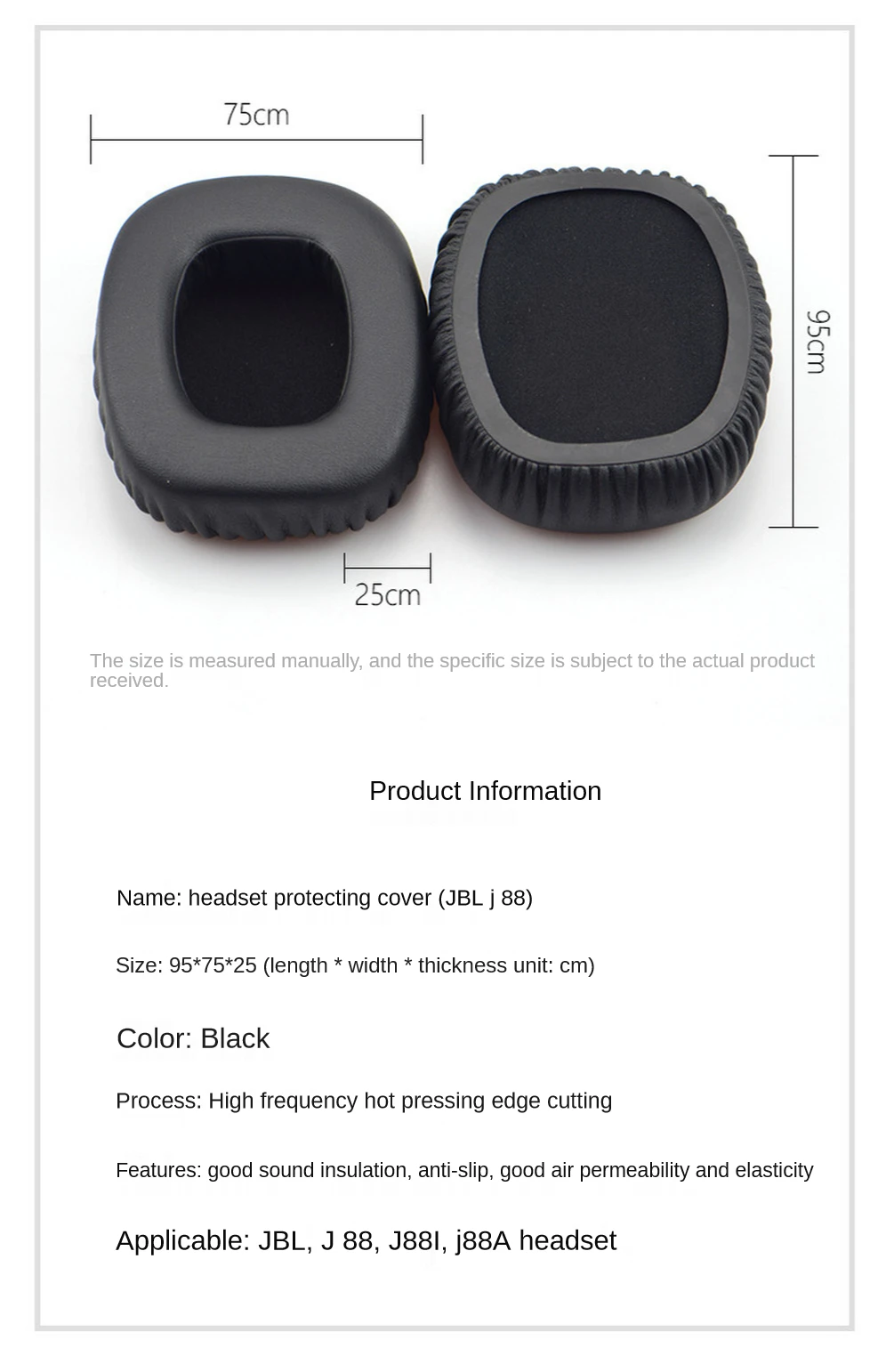 Almohadillas de alta calidad para auriculares JBL J88 J88I J88A, almohadillas de repuesto para auriculares, cuero de proteína suave