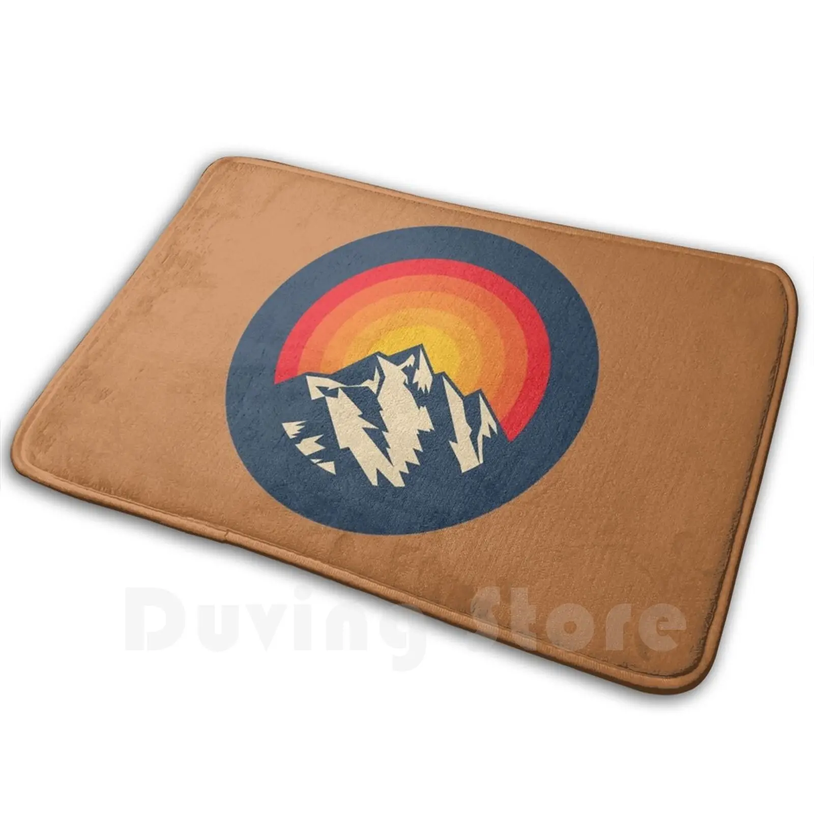 Sunset Mountain Mat Rug Carpet Anti-Slip Floor Mats Bedroom Hiking Camping Camp Mountain Mountains Adventure Nature Trekking