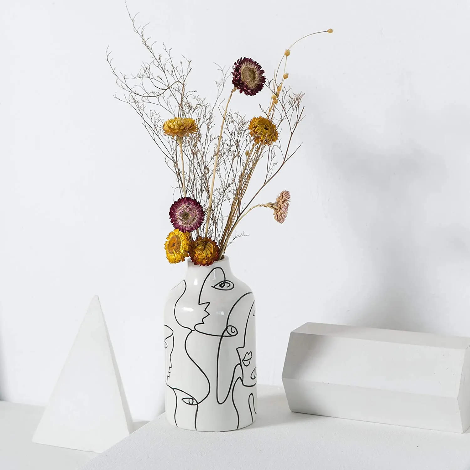

Ceramic Vase Irregular face Design Decorative Flower Vase for Home Decor Living Room, Home, Office, ,Table and Wedding