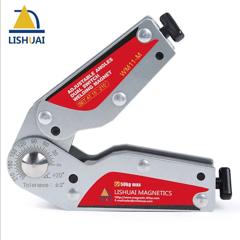 LISHUAI New 15-210 Degree On/Off Adjustable Angles Welding Magnet/Switchable Neodymium Magnetic Holder S/L Size