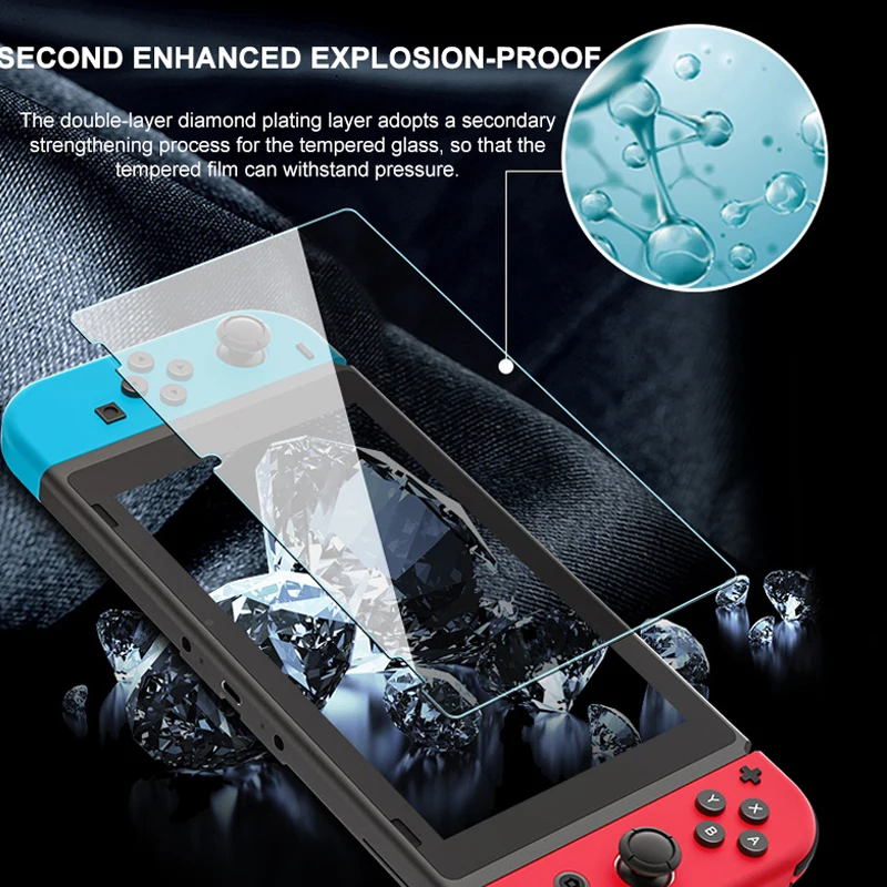 強化nintendスイッチnsガラス超クリアフルhd画面保護フィルム表面ガードコンソールプロテクターカバースキン