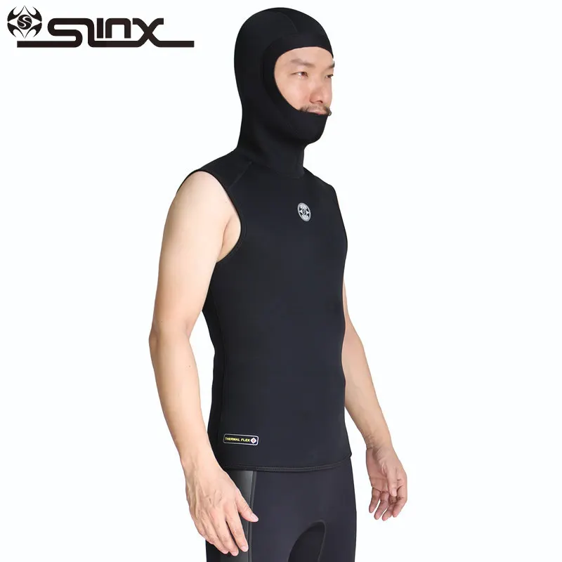 3MM Neoprene Scuba Diving Vest with cap Men hooded Waistcoat Sleeveless jacket WindSurfing vest drifting Snorkeling Swimwear