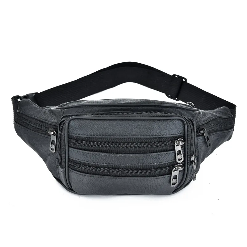 Bolsa de peito de esportes de grande capacidade de bolso de couro multi-função coreano cross-corpo all-match cor sólida masculino bolsa de ombro