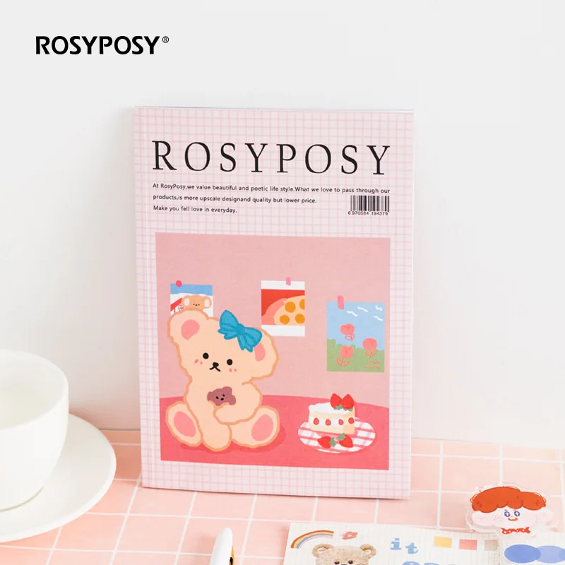 Imagem -04 - Rosy Posy Adesivos de Notebook de 20 Página Conjunto de Adesivos Estilo Vintage Desenho Animado Urso Decoração Pasta Diário Álbum Casa Faça Você Mesmo Presente F786