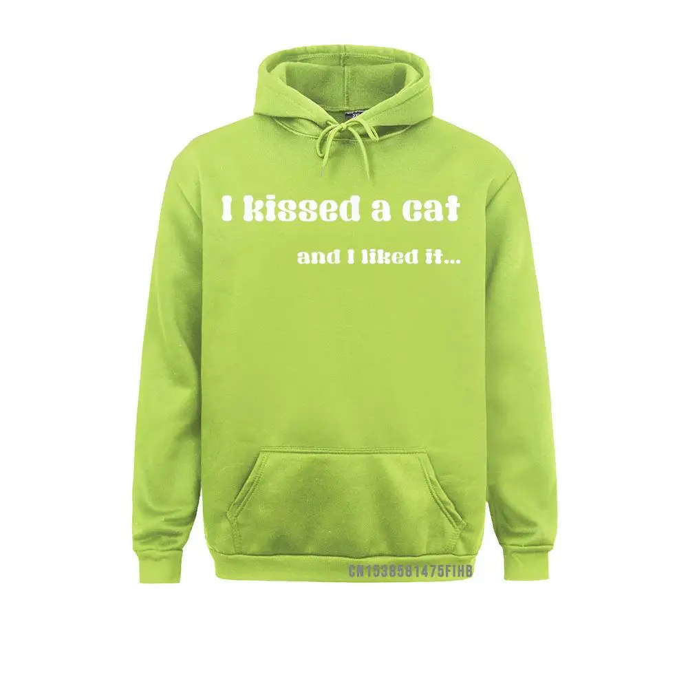 I Kissed A Cat And I Liked It Funny Cat Lover Hoodie Sweatshirts Cute Long Sleeve Gift Women Hoodies Print Hoods Winter Fall