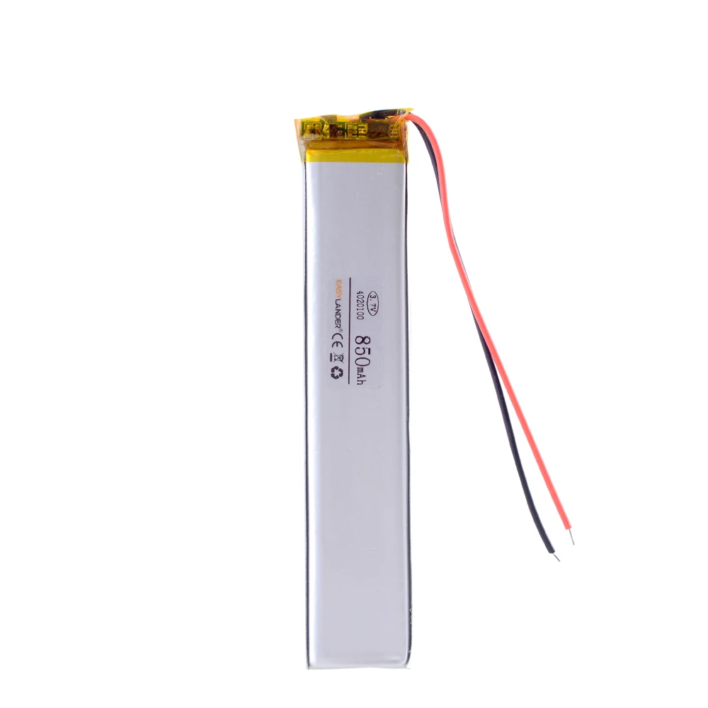 3.7V 850mah 4020100 Rechargeable Lithium Li-ion Polymer Battery