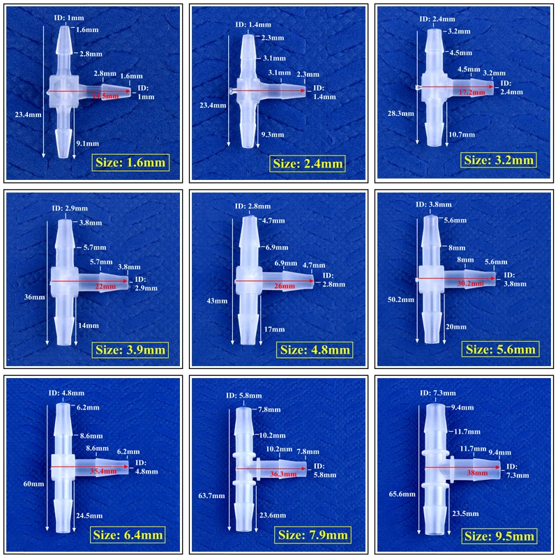 Conector t de plástico para aquário, adaptador de bomba de ar de aquário, sistema de irrigação de articulações, mangueira de bomba de ar para