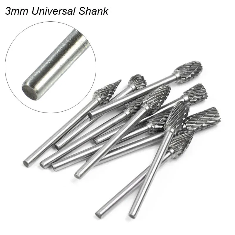 3*6mm Disegno del metallo Carburo di tungsteno Fresa Utensile rotante Bava Incisione CNC Utensili abrasivi Lavorazione dei metalli Fresatura Lucidatura