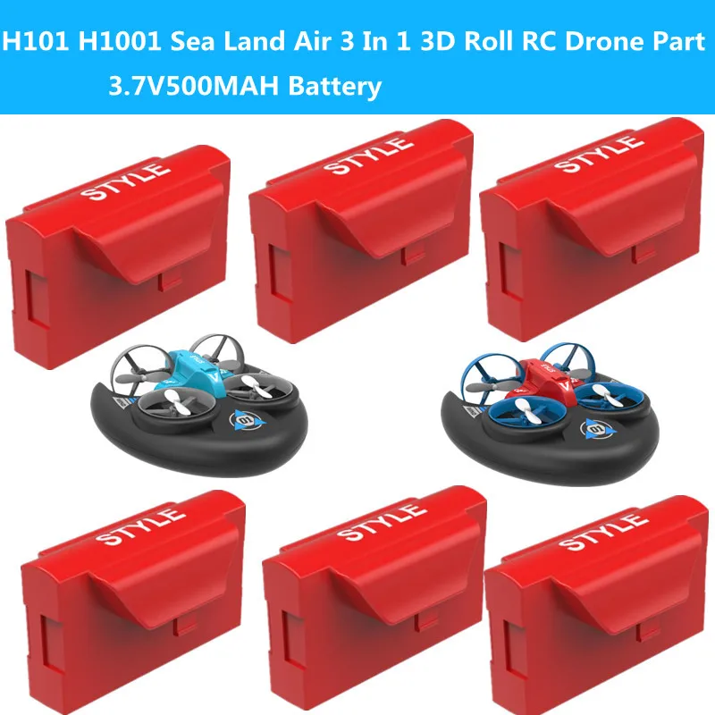 H101 H1001 Sea Land Air 3 In1 3D Roll telecomando RC Drone Quadcopter pezzi di ricambio accessori 3.7V 500MAH batteria