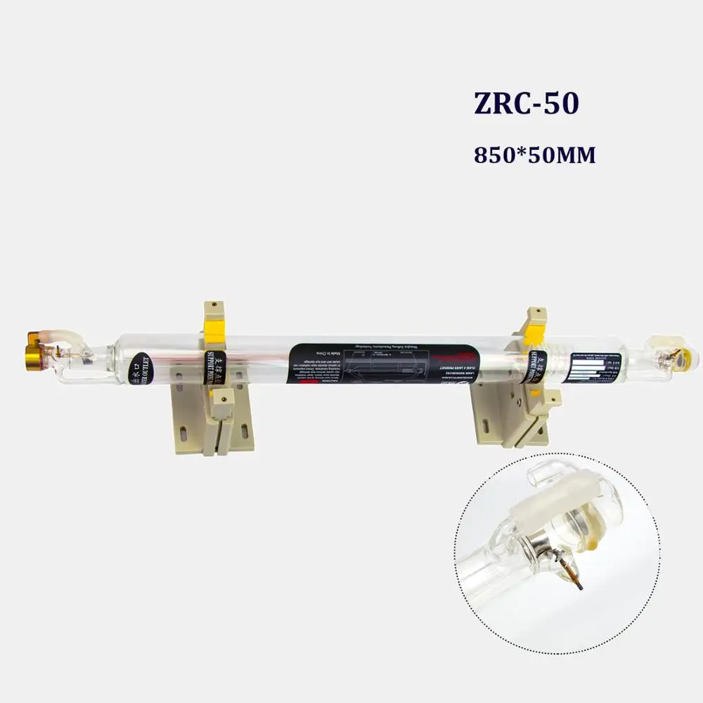 

Co2 Laser Tube 50W Tube Wooden Box Packing Length 850Mm Dia. 50Mm Zurong Laser Tube