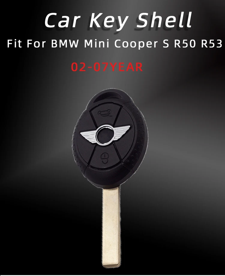 Coque De Clé Voiture Noire Pour Mini Cooper R50 R53 (2005-2007) - Boîtier De Remplacement à 3 Boutons, Sans électronique - 6