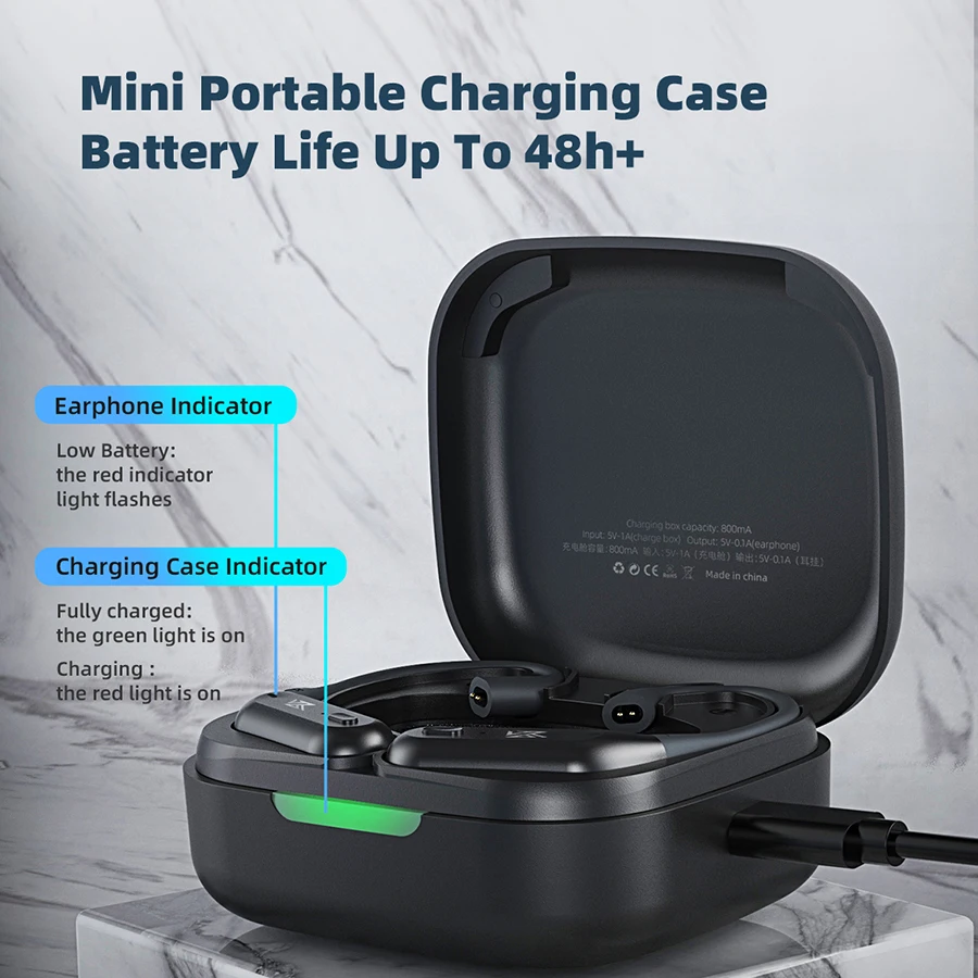 KZ AZ09 Earphone Kaitan Telinga Pro Kompatibel dengan Bluetooth Nirkabel Sesungguhnya Headphone Penyumbat Telinga Monitor 5.1 dengan Headset Game Mikrofon