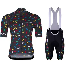 Men's Cycling Clothing Set Short Sleeve Jersey and Bib Shorts for Summer