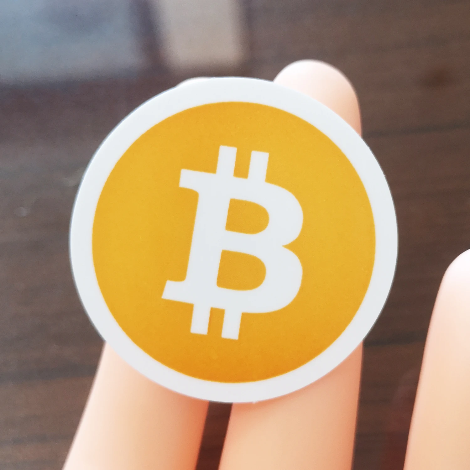 100pcs 3.5cm Diameter BITCOIN LOGO Sticker Self-adhesive White PVC Material Individually Cut Cryptocurrcencies Fans Publicity