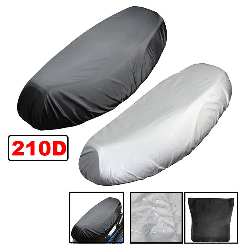 M/L/XL/XXL Motorcycle Rain Seat Cover Universal Flexible Waterproof Saddle Cover Black 210D Oxford Cloth Motorcycle Seat Cushion