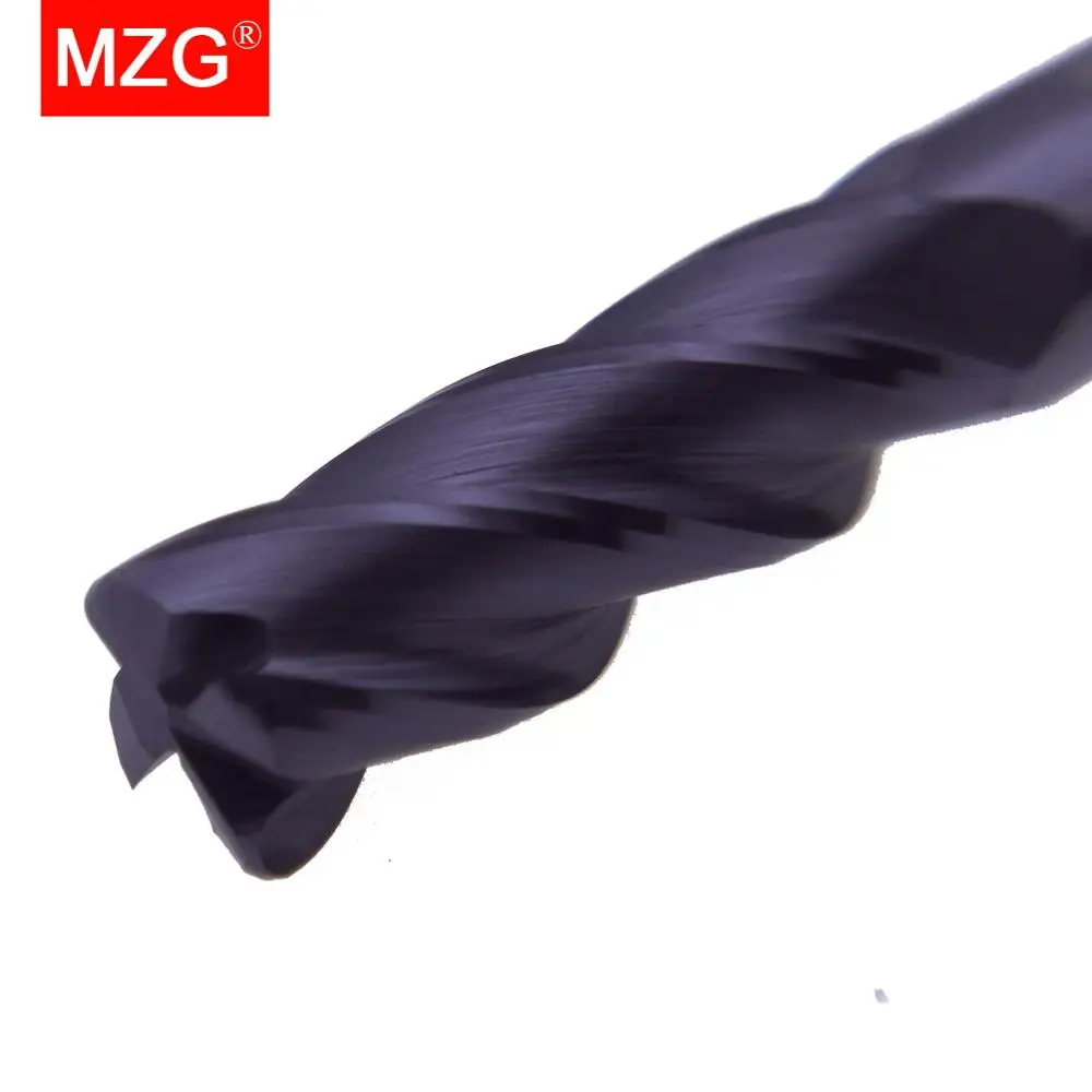 MZG Cutting Lengthen End Mill 75L HRC50 4 Flute 1mm Milling Tungsten Steel Spiral Tools Milling Cutters Round Ball Nose