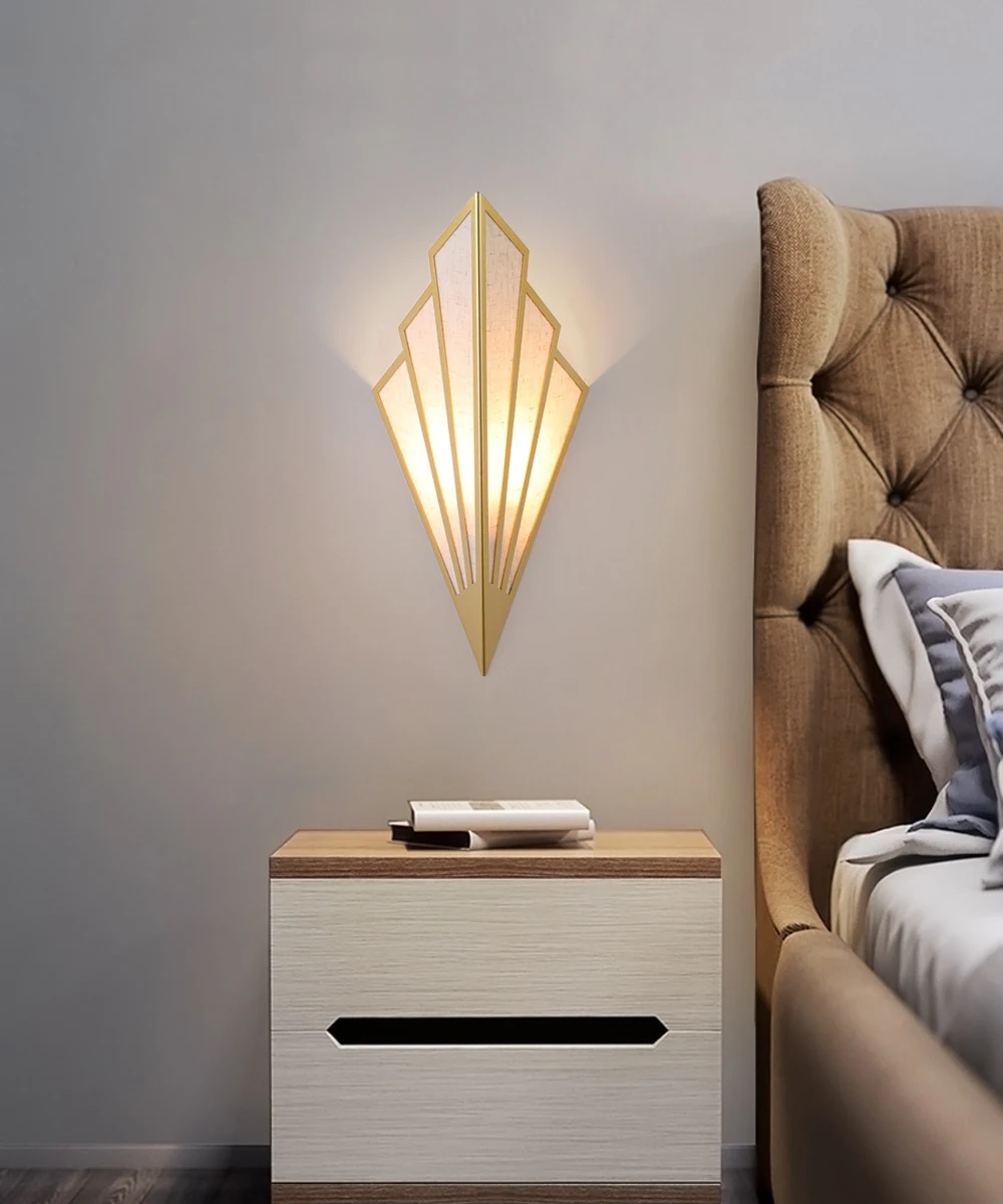 Indoor 7W LED Wall Sconces Light Fixture Peacock Tail Lamp E14 Bulb Aisle Hotel Flax Lampshade Living Room Modern Decor Bedroom