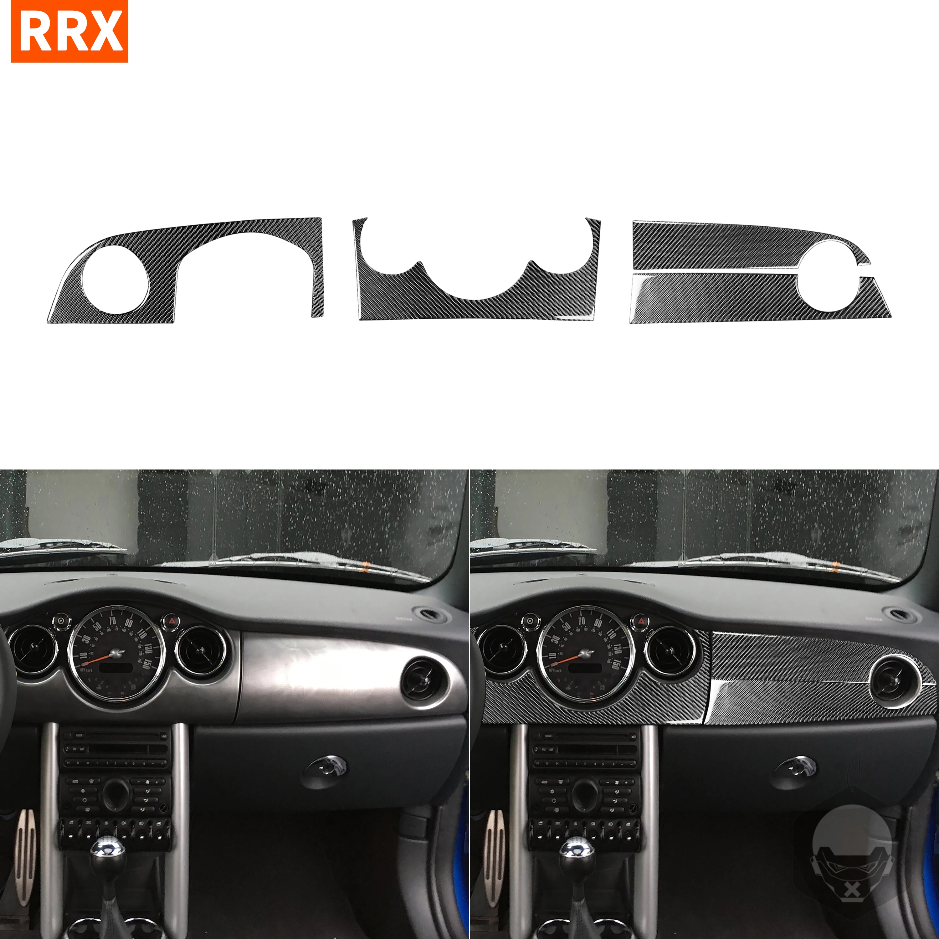 

Dashboard Speedometer Panel Frame Carbon Fiber Stickers For Mini Cooper S One Hatch R50 R53 2005 2006 Interiors Car Accessories