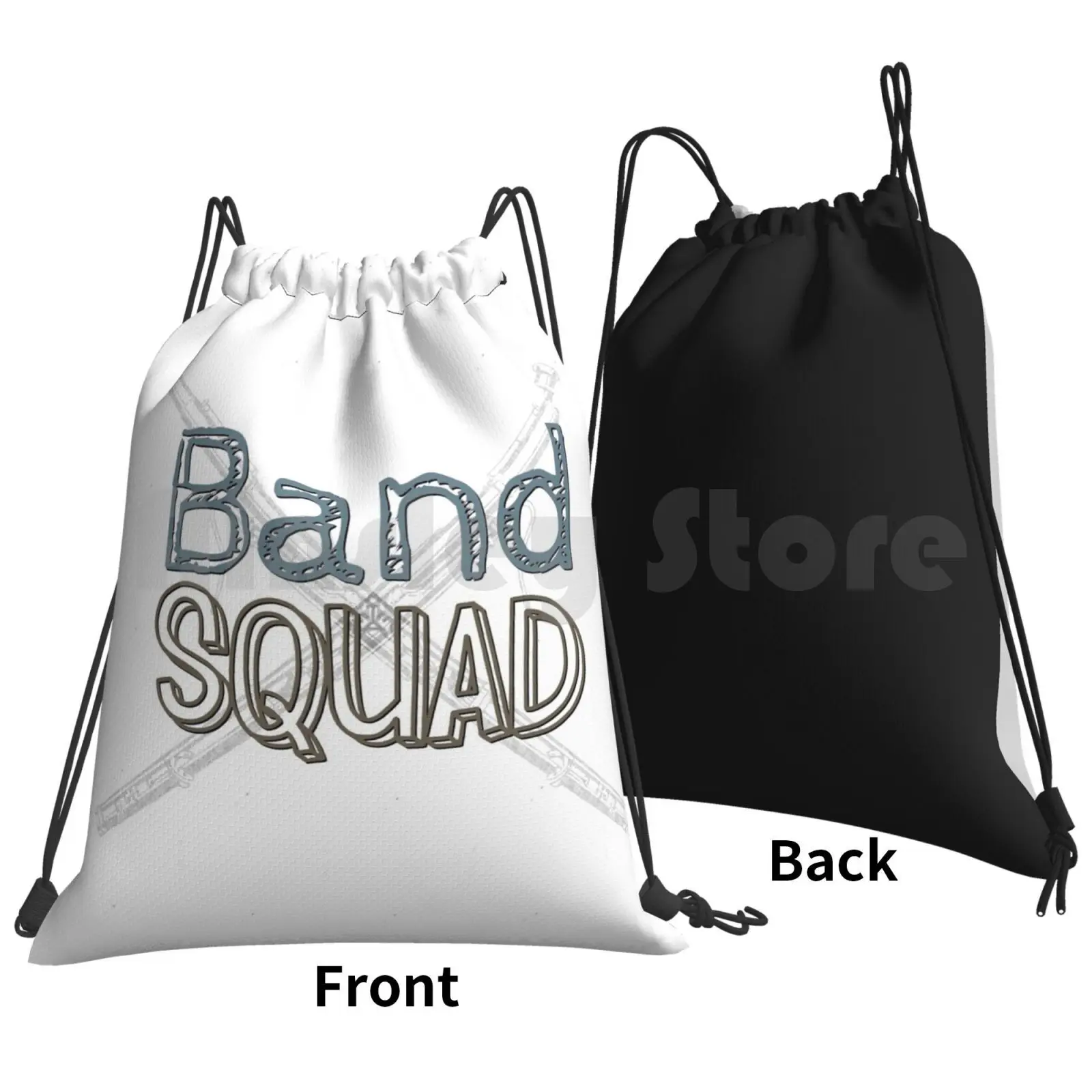 Band Squad-Bassoon Backpack Drawstring Bags Gym Bag Waterproof Band Band Squad Marching Band Marching High School Band