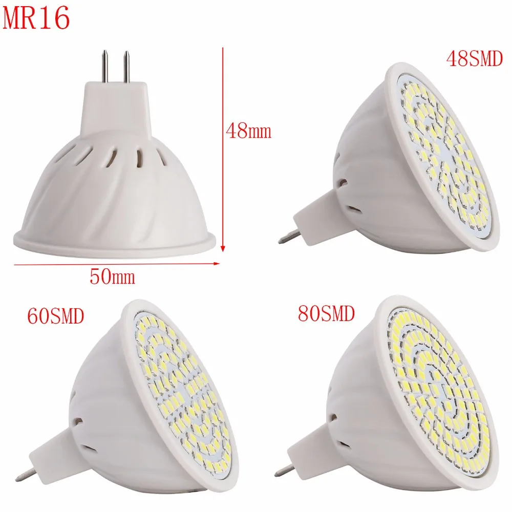 Lámparas de luz Led E27, E14, MR16, GU10, 48LED, 60LED, 80LED, 2835 ampolla, foco LED de 220V, lámpara de araña cálida/fresca