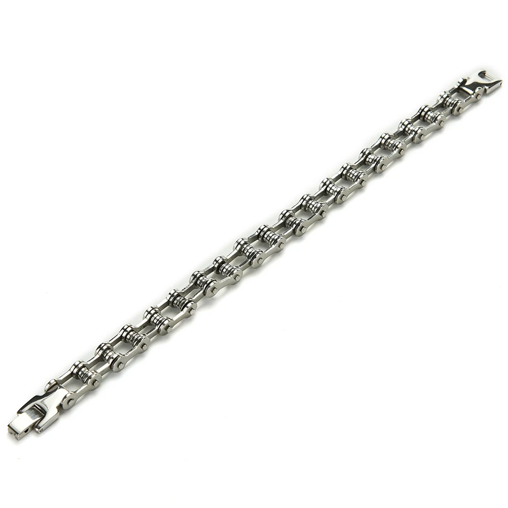 Fashion Men Women Biker Bicycle Motorcycle Chain Bracelet Bangle Punk Stainless Steel Bracelet Men Bangle 8.5\