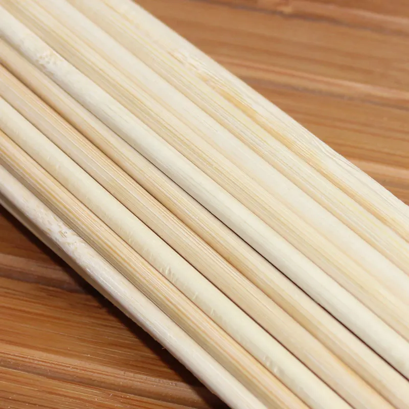 30cm x 4mm 100pcs Disposable Bamboo Skewers Natural Wood BBQ Skewers Potato Tower Sticks for Meat Apple Candy Restaurant Bar