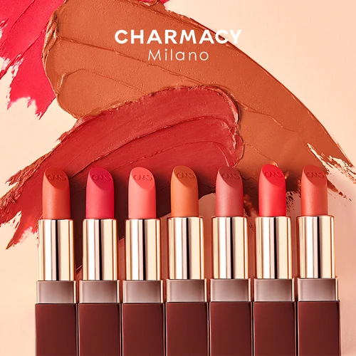 Imagen 2 del producto CHARMACY mate duradero fácil de usar lápiz labial Natural mate terciopelo rojo lápiz labial coloración de labios maquillaje cosméticos de belleza para mujeres