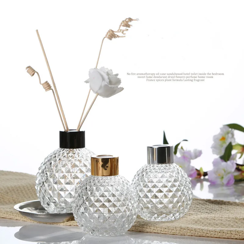 3PCS 100/150ML Aromatherapy Glass Bottle No Fire Diffuser Bottle Scent Volatilization Glass Container for Home Decor