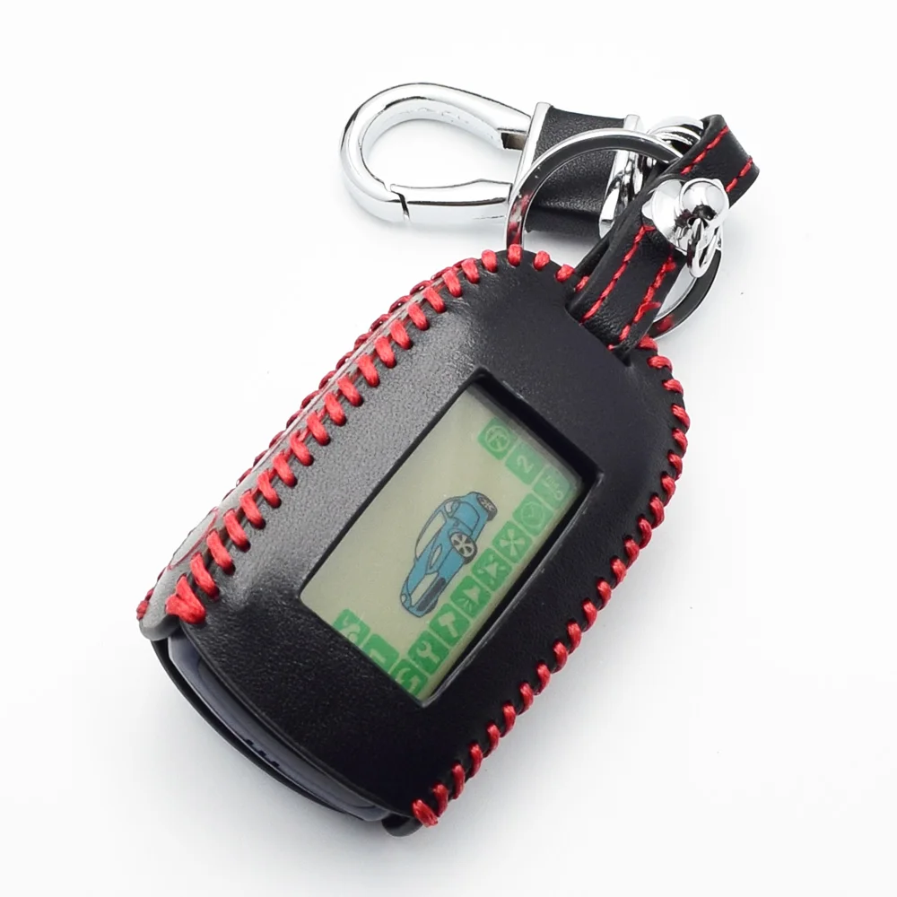 A92 Leather Car Key Case For StarLine A92 A94 A62 A64 A95 Two Way Car Alarm Remote Controller Cover LCD Transmitter Keychain Bag