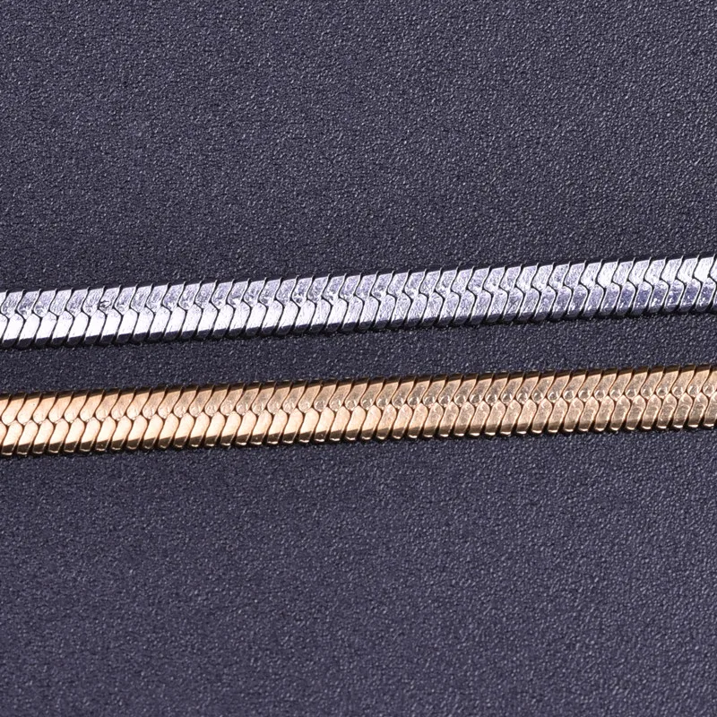 남성용 스테인레스 스틸 목걸이, 플랫 체인 넥 초커, 패션 쥬얼리, 스네이크 콜리어, Acier Inoxidable femme