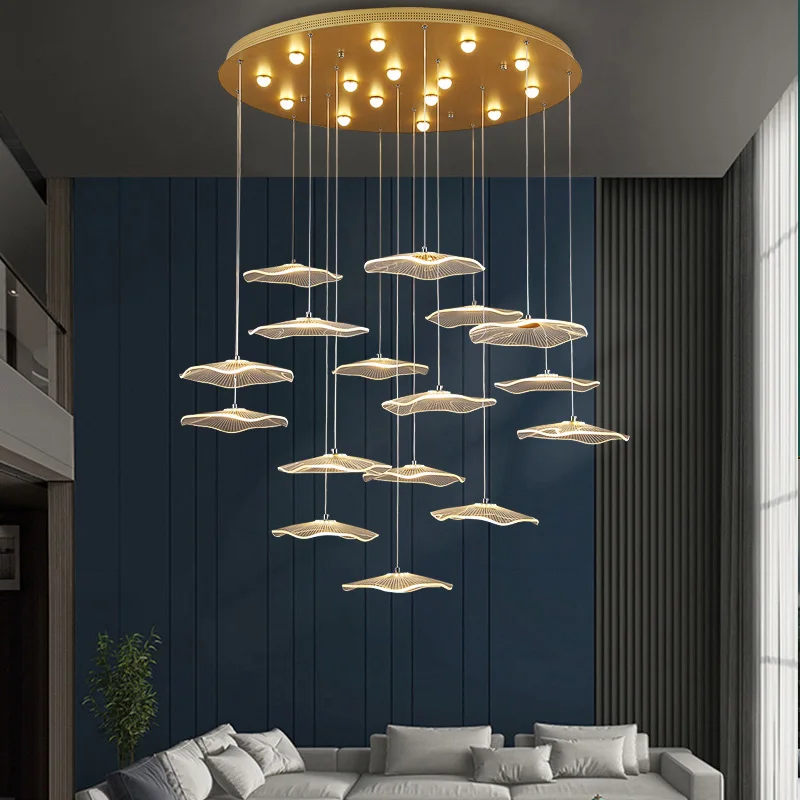 Lampe LED suspendue en acrylique au design moderne, luminaire décoratif d'intérieur, idéal pour un salon, une salle à manger, des escaliers ou un hôtel