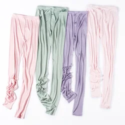 Silk Leggings Women's Solid Color Thin Breathable and Moisturizing Mulberry Silk Autumn Pants Pajamas Home Women's Pants