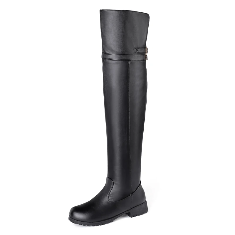 Classic PU Oversized Boots Warm Winter Boots Metal Zippers Comfortable Plush Buckle Women's Boots Available for 48yards 47yards