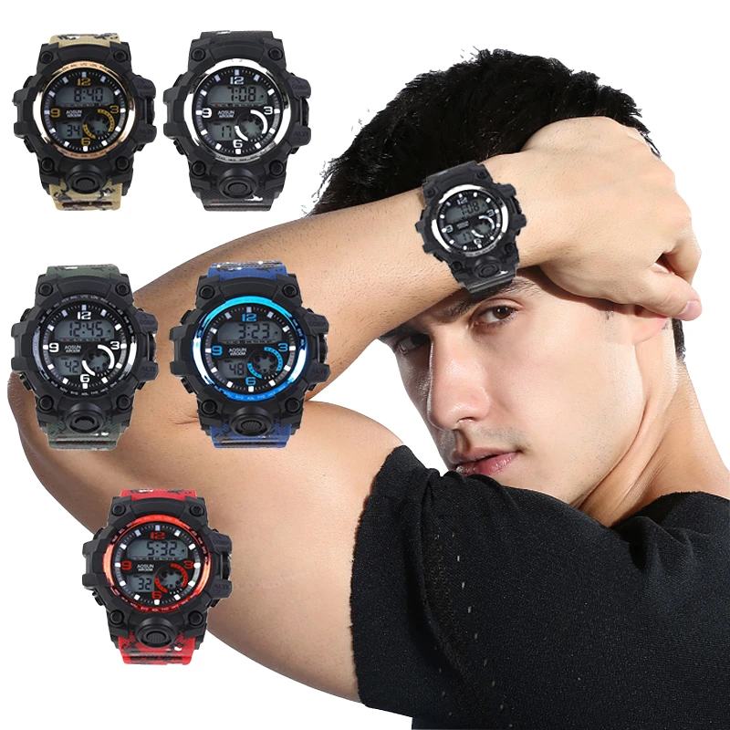 100PCS/LOT Watch For Men Reloj Luxury Masculino Digital LED Watch Date Sport Men Electronic Watchs Reloj G Shock Wholesale