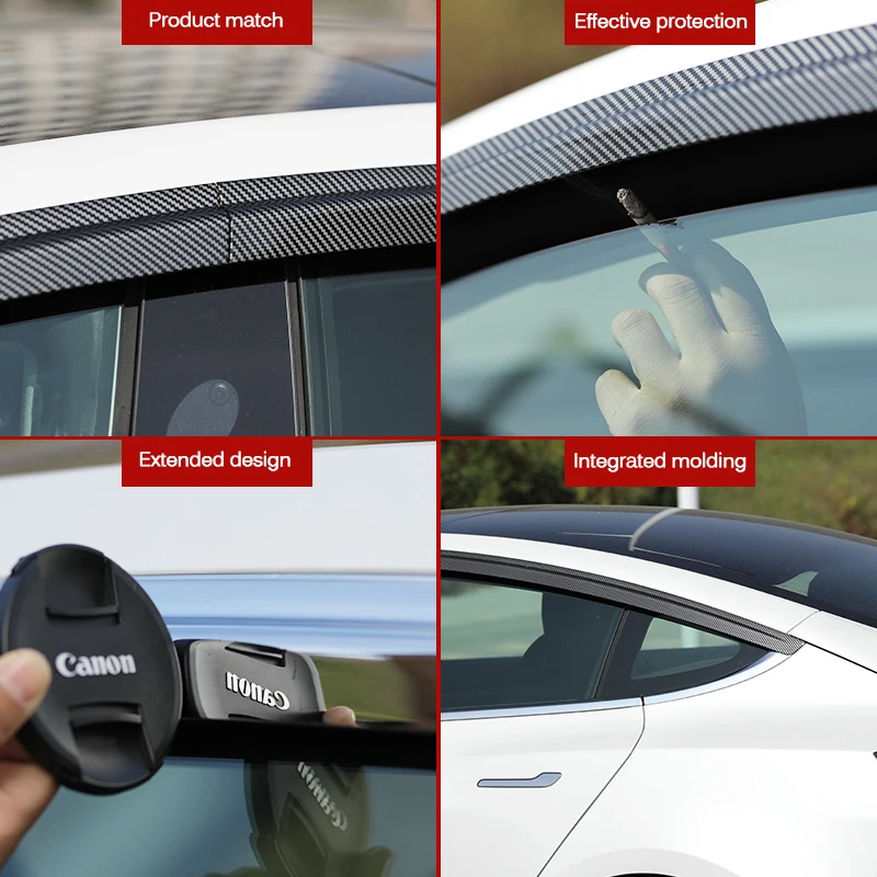 Car Door Visor Side Window Rain Shield  Rear View Mirror Cover For Tesla 2021 Model 3 Model Y Decoration Protective Accessories