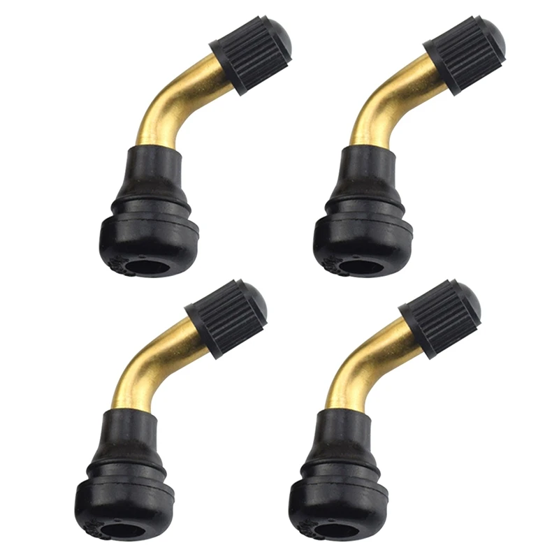 4Pcs Tyre Valves Stem Right Angle Snap-in Rubber 90 Degree Brass for Electric Scooter and Xiaomi M365 Electric Scooter