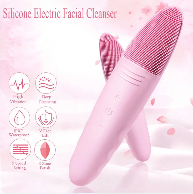 Face Cleaning Mini Electric Facial Massage Brush Face Washing Machine Waterproof Silicone Face Cleansing Tools