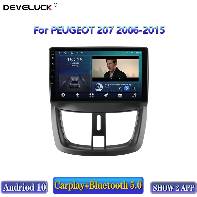 

2 Din Android 10 Car Radio Multimedia Video Player For PEUGEOT 207 CC 207CC 2006-2015 GPS Navigation Stereo Autoradio 4G CarPlay