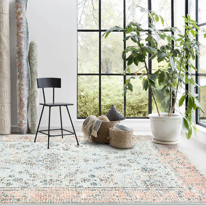 

Persian Carpet Vintage Turkey Rugs for Bedroom Decor Coffee Table Mat American Style Thick Rugs and Carpet for Living Room