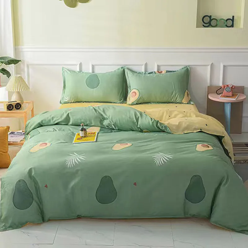 JUSTCHIC 1PCS Cartoon Reactive Printing Polyester Duvet Cover Queen Double Single Size Soft Bedding Quilt Covers (No Pillowcase)